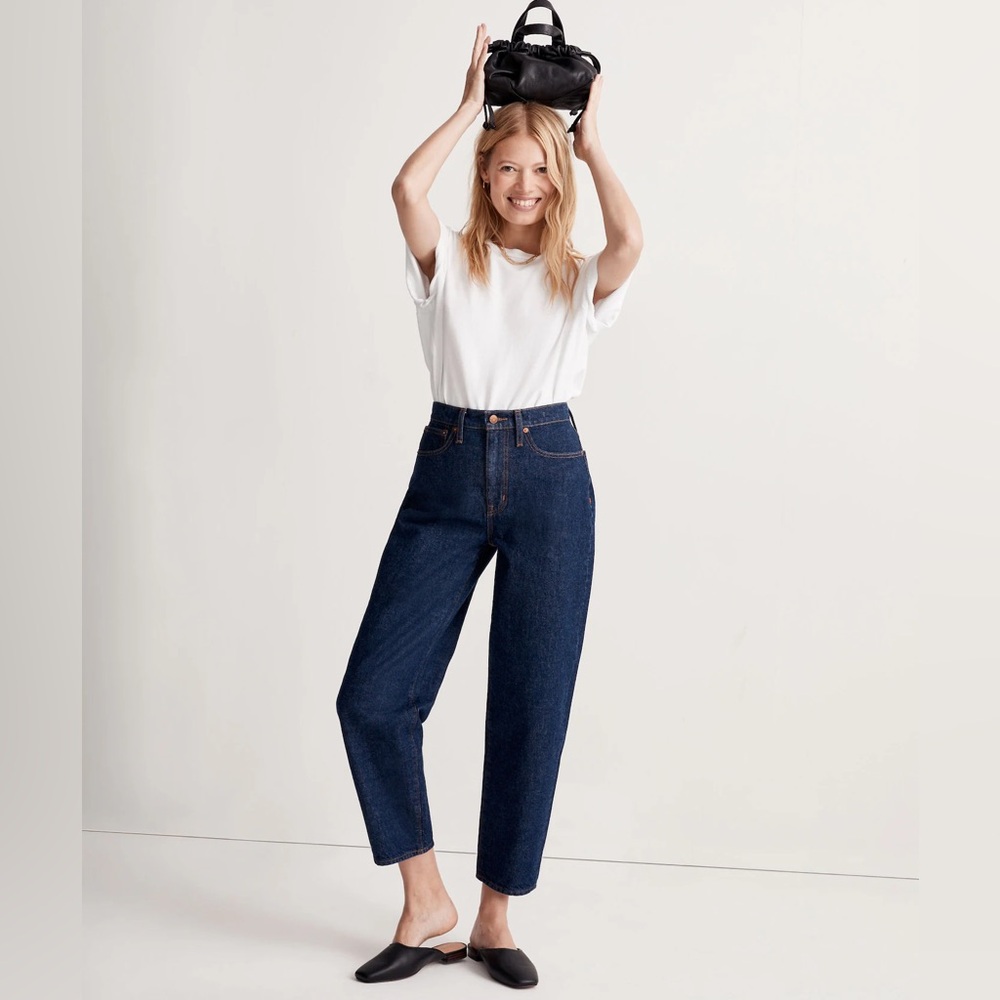 NWT Madewell Balloon Jeans Size 28 Dark Wash